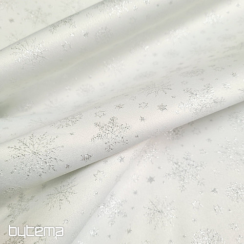 Dekorativna teflonska tkanina FLAKES COPO LUREX srebrna
