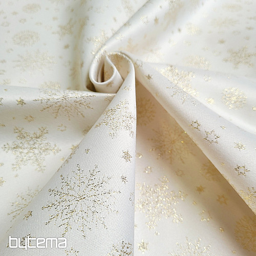 Dekorativna teflonska tkanina FLAKES COPO LUREX zlatna