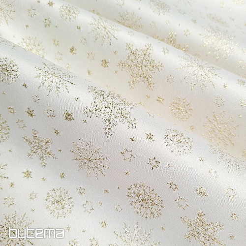 Dekorativna teflonska tkanina FLAKES COPO LUREX zlatna
