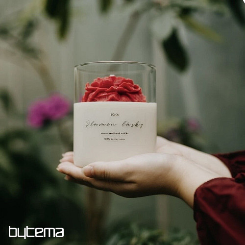 Mirisna cvjetna svijeća FLAME OF LOVE s poklopcem