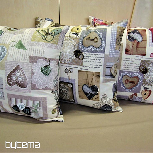 Dekorativna tkanina HEART SHABBY bordo