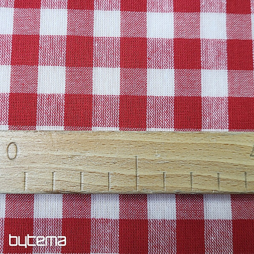 Dekorativna tkanina KANAFAS crvena 1x1 cm