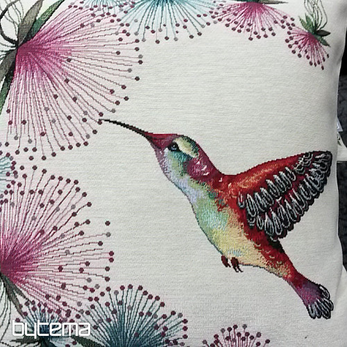 Navlaka za jastuk od goblena HUMMINGBIRD PURPLE FLOWER