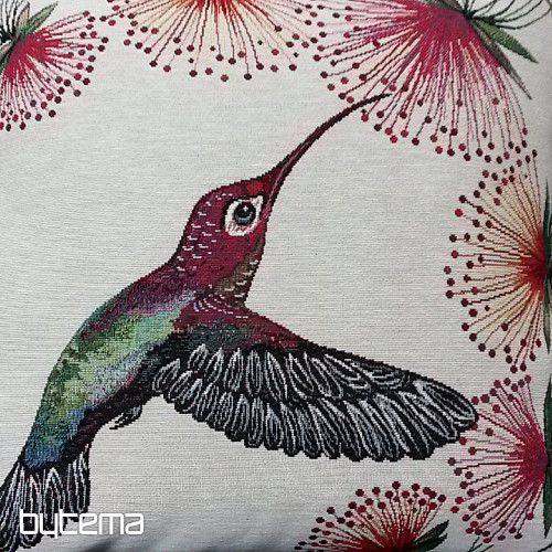 Navlaka za jastuk od goblena HUMMINGBIRD RED FLOWER