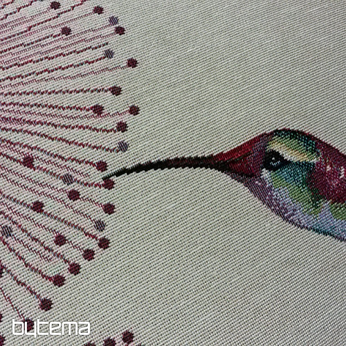 Navlaka za jastuk od goblena HUMMINGBIRD PURPLE FLOWER