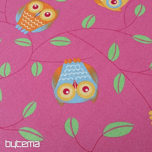 Tepih za djevojčice OWLS - Happy owl pink