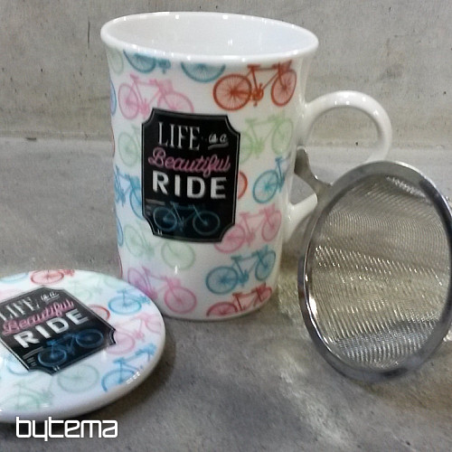 Šalica s poklopcem i cjedilom SUMMER RIDE 280ml
