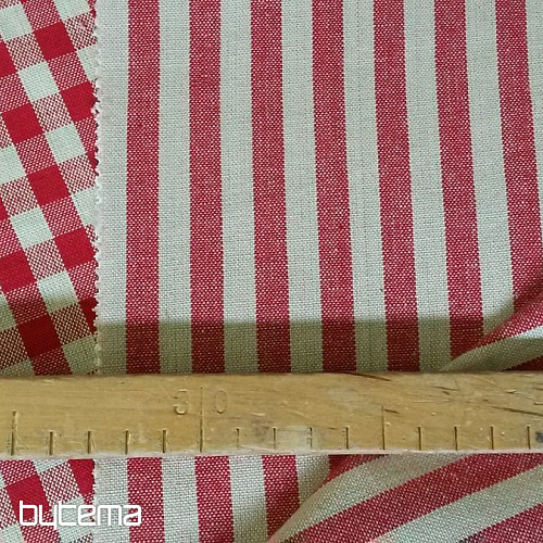 MERIGNAC karirana tkanina bež/crvena