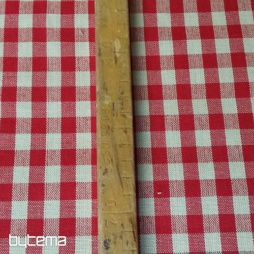 MERIGNAC karirana tkanina bež/crvena