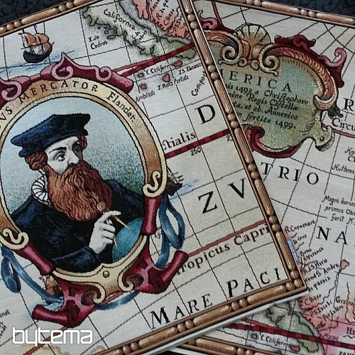 Velika GERHARD MERCATOR goblen navlaka za jastuk