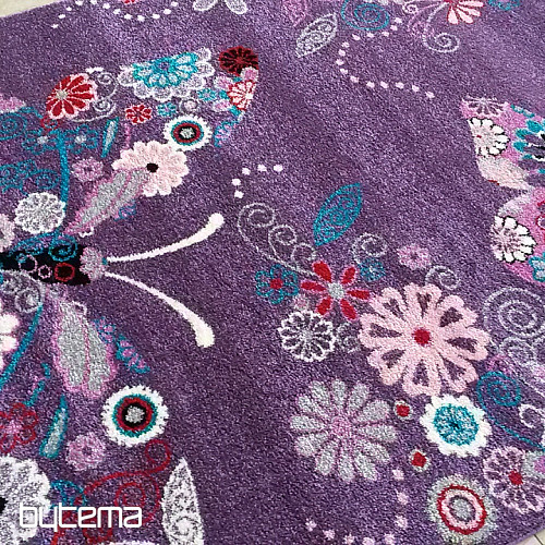 Dječji tepih BELLA Butterflies ljubičasta