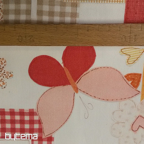 Dječja dekorativna tkanina TWIST C01 LOVE narančasta
