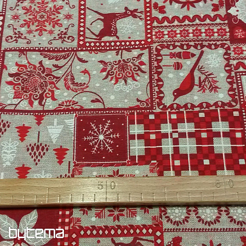 Dekorativna tkanina Christmas TIROL crvena