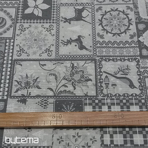 Dekorativna tkanina Božić TIROL siva