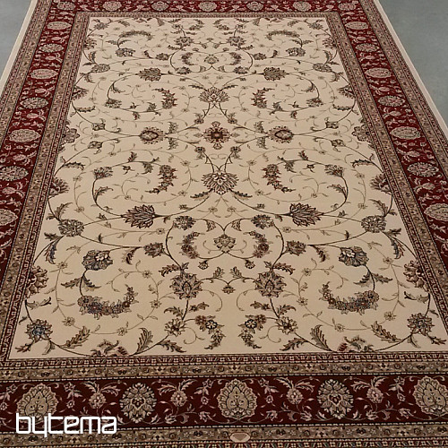 Vuneni klasični tepih ORIENT krem, bordo obrub