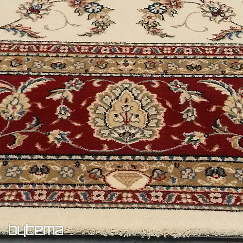 Vuneni klasični tepih ORIENT krem, bordo obrub