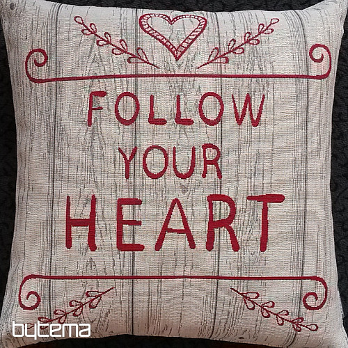 FOLLOW YOUR HEART tapiserija navlaka za jastuk