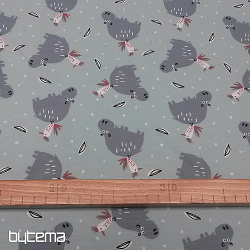 Pamučni pleteni print HIPPO HIPIZ mentol