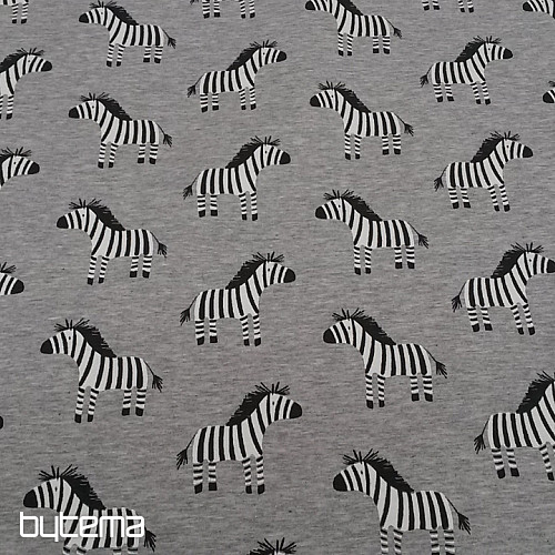 Pamučno pletivo ZEBRA print sivo