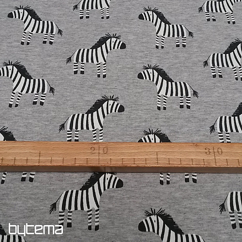 Pamučno pletivo ZEBRA print sivo