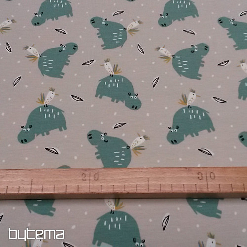 Pamučni pleteni print HIPPO HIPIZ sivi