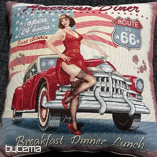 Navlaka za jastuk od tapiserije AMERICAN DINER ROUTE 66