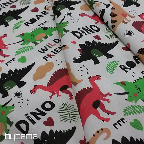 Dječji pamučni saten DINOSAURI digitalni print
