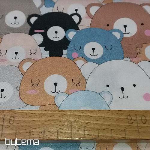 Dječji pamučni saten medvjedići TEDDY digitalni print