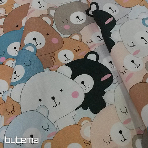 Dječji pamučni saten medvjedići TEDDY digitalni print