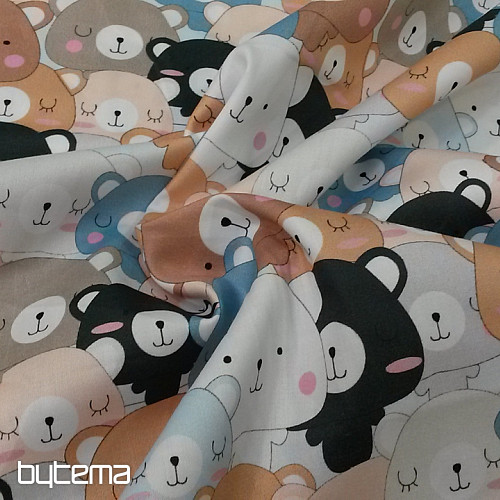 Dječji pamučni saten medvjedići TEDDY digitalni print