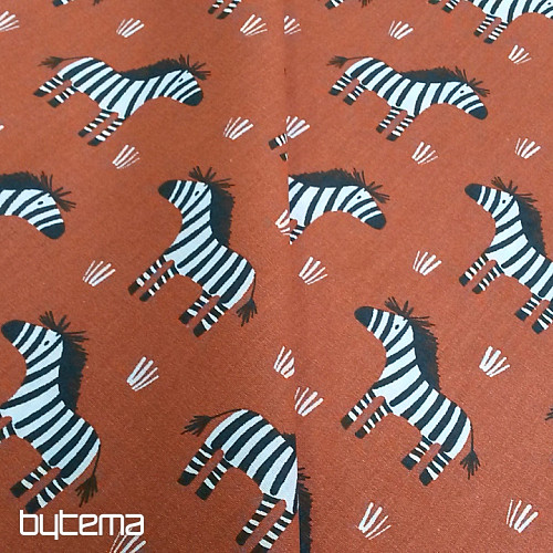 Pamučna tkanina ZEBRA smeđa