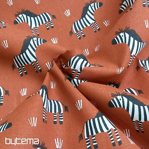 Pamučna tkanina ZEBRA smeđa
