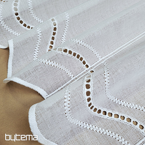 Moderna vezena zavjesa V52 kremasto bijela