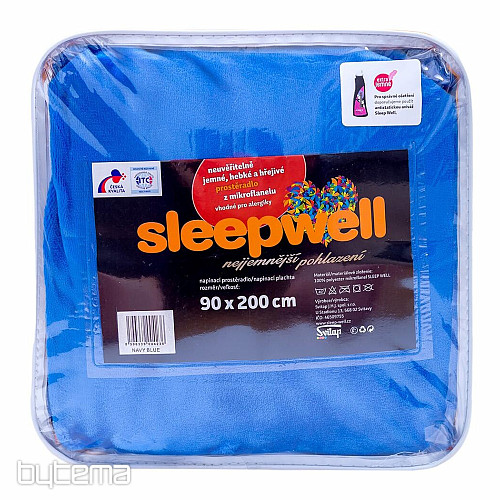 Mikro flanelska plahta SLEEP WELL tamnoplava