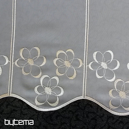 Vitražna zavjesa izvezena V2914 bijela