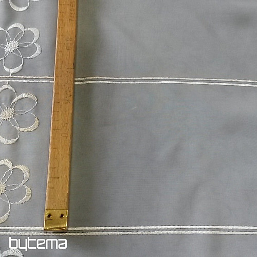Vitražna zavjesa izvezena V2914 bijela