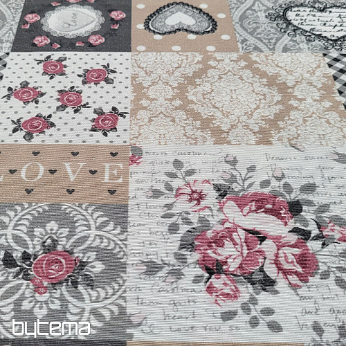 Dekorativna tkanina LIA sivi patchwork