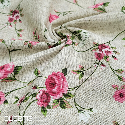 Dekorativna tkanina Flowers RAME roza