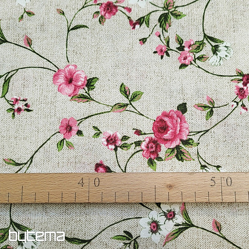 Dekorativna tkanina Flowers RAME roza