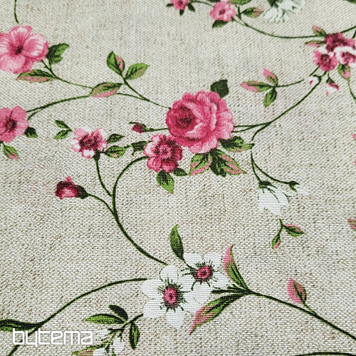 Dekorativna tkanina Flowers RAME roza