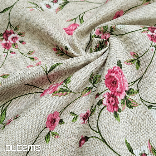 Dekorativna tkanina Flowers RAME roza