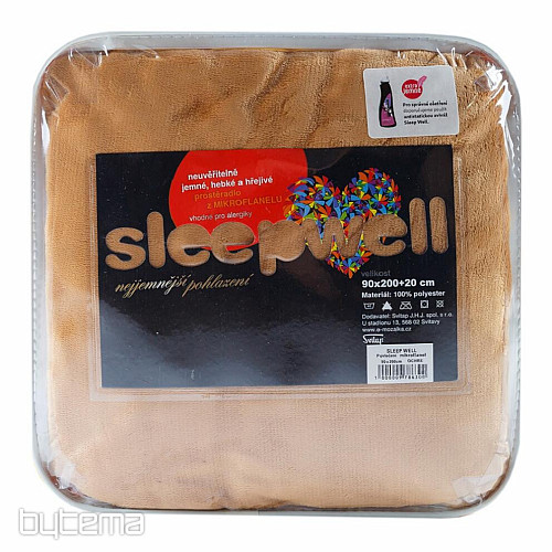 Mikroflanel list SLEEP WELL oker