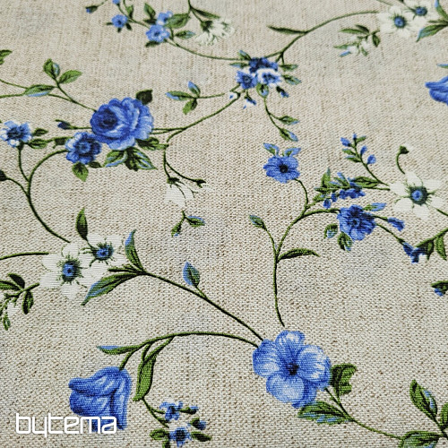 Dekorativna tkanina Flowers RAME plava