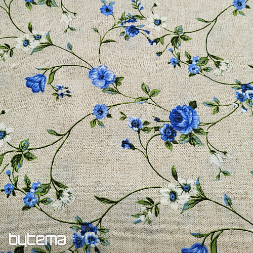 Dekorativna tkanina Flowers RAME plava