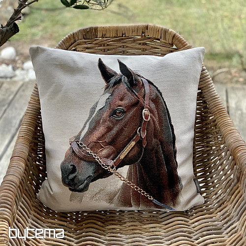 Goblen navlaka za jastuk HORSE BROWN