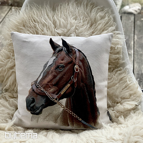 Goblen navlaka za jastuk HORSE BROWN