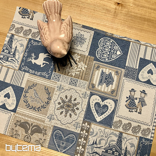Posteljina PATCHWORK SRCE plava
