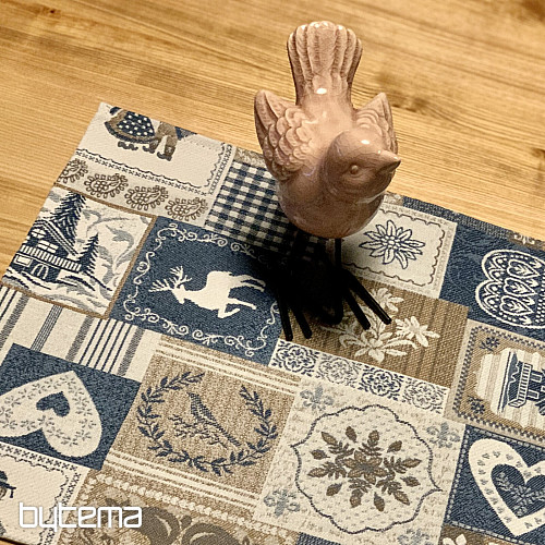 Posteljina PATCHWORK SRCE plava