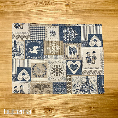 Posteljina PATCHWORK SRCE plava