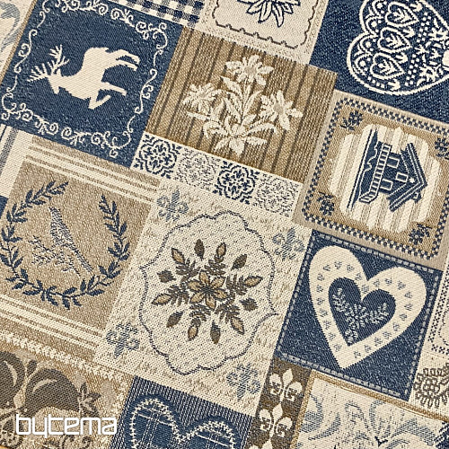 Posteljina PATCHWORK SRCE plava
